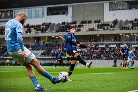 Malmö FFs Jo Inge Berget och Sirius Laorent Shabani