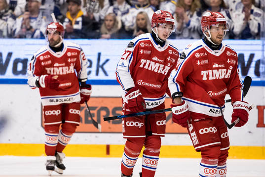 Timrås Oliver Johansson och Timrås Jacob Blomqvist deppar