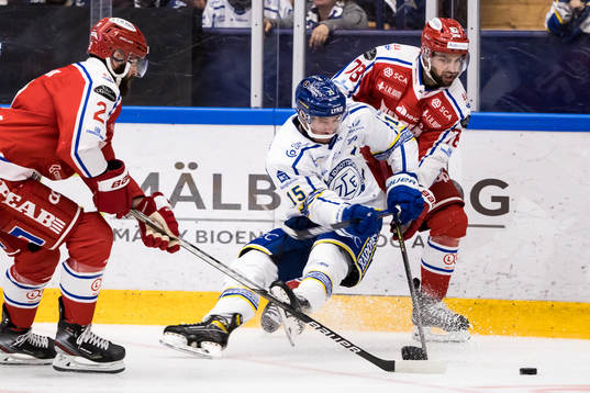 Leksands Max Veronneau och Timrås Robin Hanzl