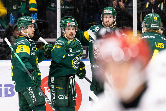 Björklövens Gerry Fitzgerald jublar med lagkamrater