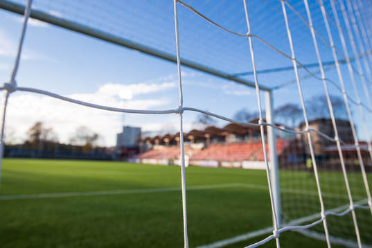 Ena målets nät innan fotbollsmatchen i Superettan mellan