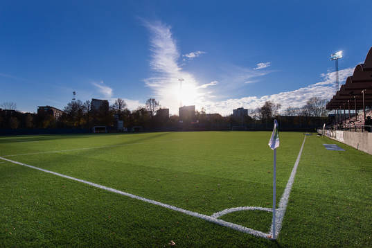 Skytteholms IP innan fotbollsmatchen i Superettan mellan