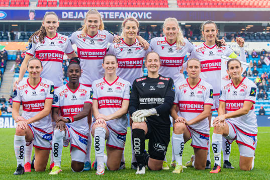 The starting eleven of Sandviken, from the top left; Vilde