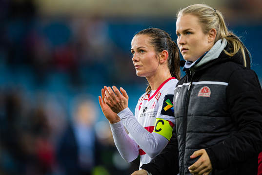 Tuva Hansen of Sandviken looks dejected the women’s cup