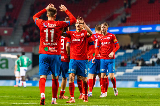 Helsingborgs spelare jublar