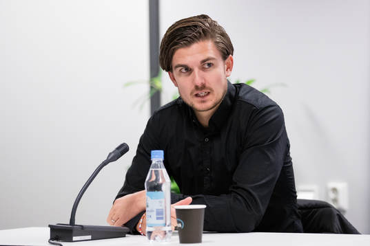 Djurgårdens tränare Magnus Pålsson på presskonferensen