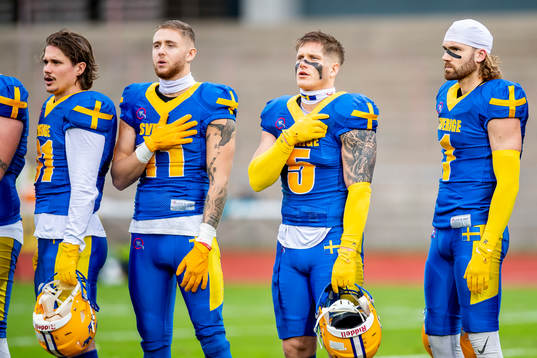 Sveriges Mattias Gauthier, Kevin Börzsei och Sebastisan