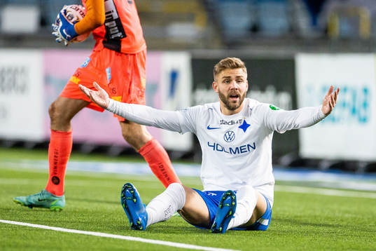 IFK Norrköpings Christoffer Nyman reagerar