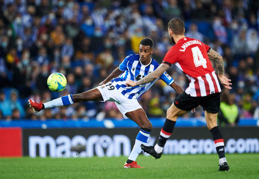 Alexander Isak of Real Sociedad  looks