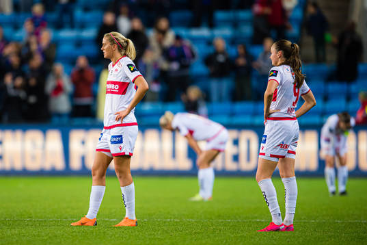 Ingrid Marie Karlsen Spord of Sandviken looks dejected