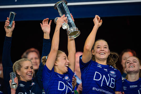 Rikke Bogetveit Nygard of Vålerenga celebrates with the