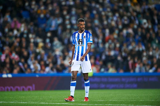 Alexander Isak of Real Sociedad  looks