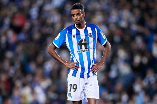 Alexander Isak of Real Sociedad  looks