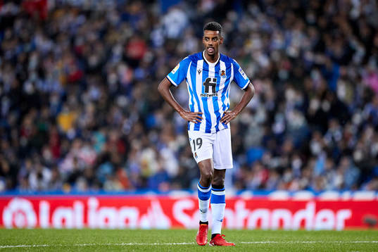 Alexander Isak of Real Sociedad  looks