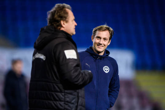 Värnamos tränare Jonas Thern och William Kenndal