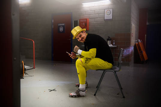 Värnamos målvakt Filip Eriksson jublar