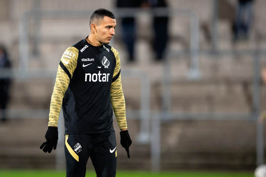 s Nabil Bahoui före fotbollsmatchen i Allsvenskan mellan