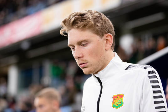 GAIS Adam Egnell innan fotbollsmatchen i Superettan mellan