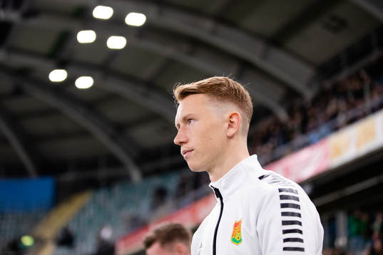 GAIS Julius Lindberg innan fotbollsmatchen i Superettan
