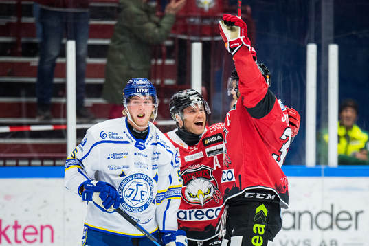 Malmö Redhawks Carl Söderberg och Christoffer Forsberg
