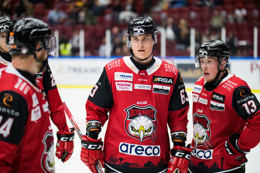 Malmö Redhawks Fredrik Händemark och Kalle Östman deppar