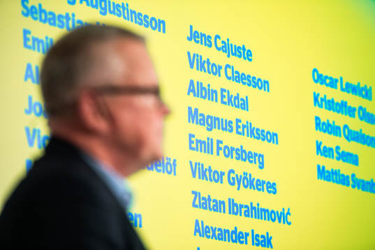 Bläddra bland fler bilder av Football, FIFA World Cup Qualifier, Sweden, Press conference