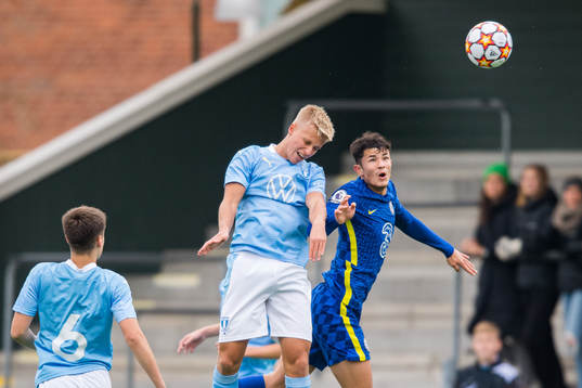 Ludvig Nicklasson of Malmö FF and Jude Soonsup-Bell of