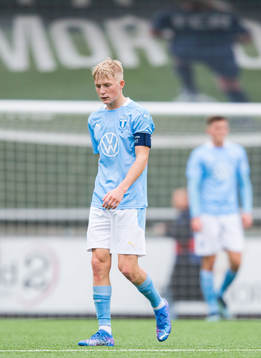 Melker Widell of Malmö FF looks dejected