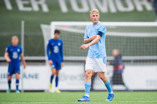 Melker Widell of Malmö FF looks dejected