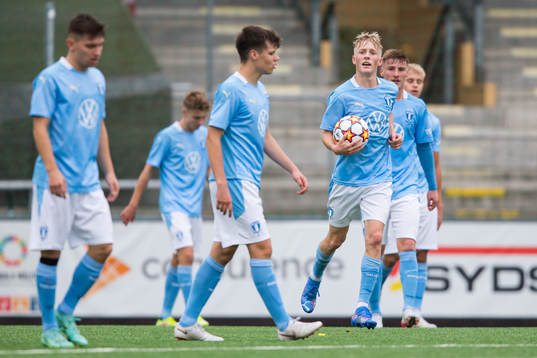 Melker Widell of Malmö FF looks dejected