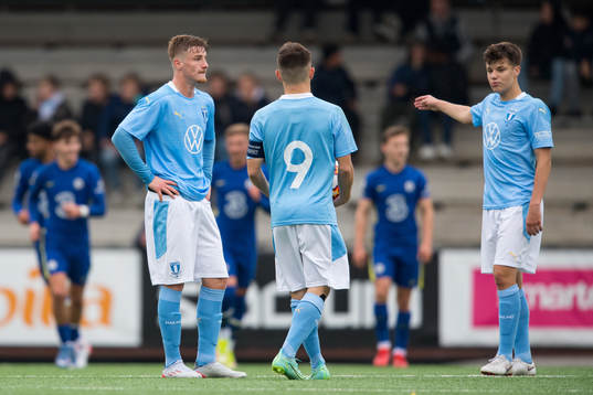 Markus Björkqvist and August Karlin of Malmö FF looks