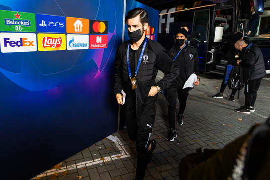 Adi Nalic of Malmö FF, arrives at the arena