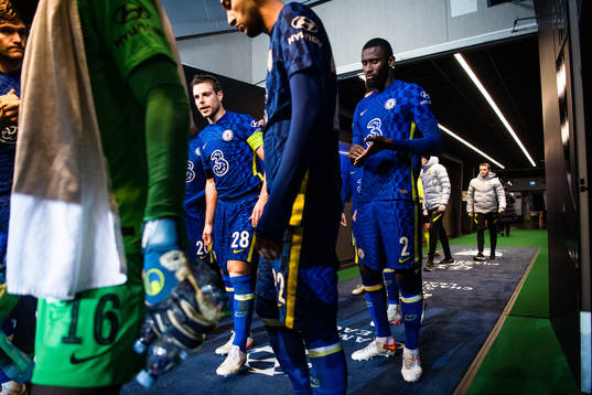 Cesar Azpilicueta and Antonio Rudiger of Chelsea