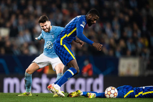 Erdal Rakip of Malmö FF and Antonio Rudiger Antonio Rudiger