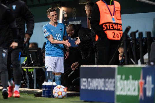 Sören Rieks of Malmö FF looks dejected