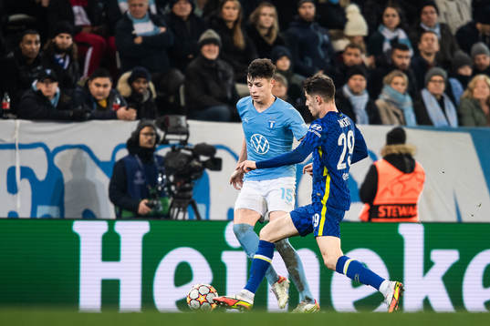 Anel Ahmedhodzic of Malmö FF and Kai Havertz of Chelsea
