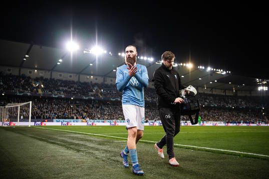 Jo Inge Berget of Malmö FF leaves the pitch