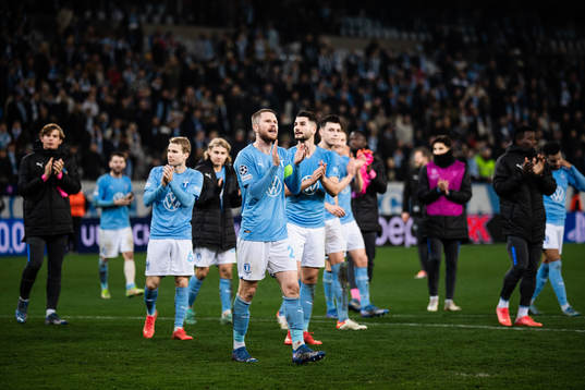 Lasse Nielsen of Malmö FF looks dejected