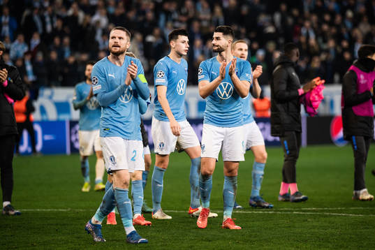 Lasse Nielsen, Anel Ahmedhodzic and Antonio Colak of Malmö