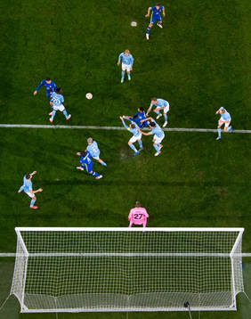 Action infront of goalkeeper Johan Dahlin of Malmö FF