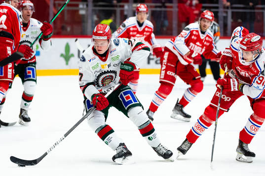 Frölundas Teodor Niederbach och Timrås Viktor Lodin