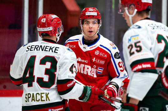 Timrås Viktor Lodin och Frölundas Michael Spacek