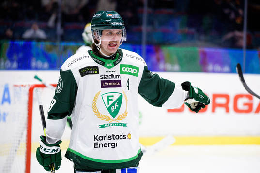 Färjestads Linus Johansson reagerar