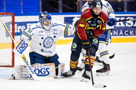 Leksands målvakt Kasimir Kaskisuo och Djurgårdens Rhett