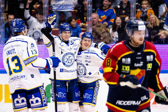 Leksands Jon Knuts , Martin Karlsson och Erik Hedlund jublar