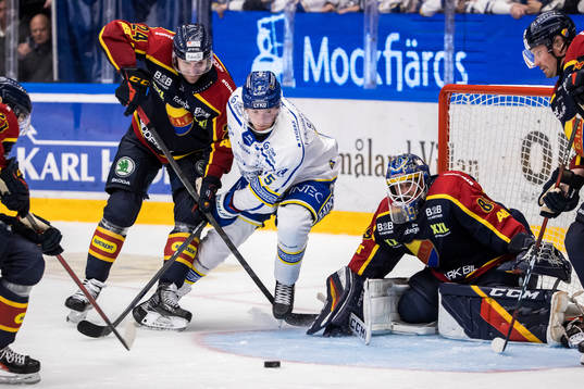 Leksands Calle Själin och Djurgårdens målvakt Niklas