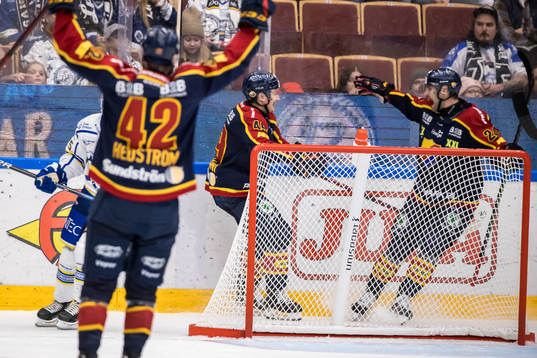 Djurgårdens Rhett Rakhshani jublar tillsammans me