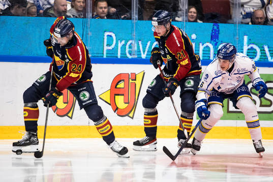 Djurgårdens Ludvig Rensfeldt och Filip Cederqvist och
