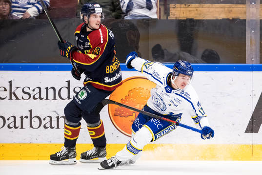 Djurgårdens Rasmus Bengtsson och Leksands Erik Hedlund