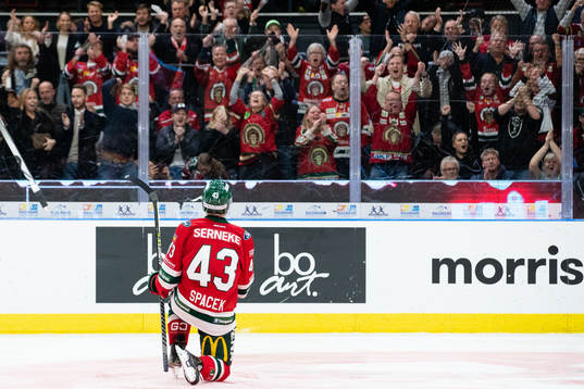 Frölundas Michael Spacek jublar